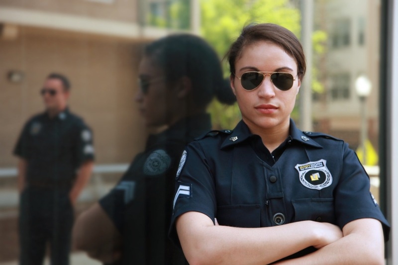 Photograph of a Female and Male Police offier